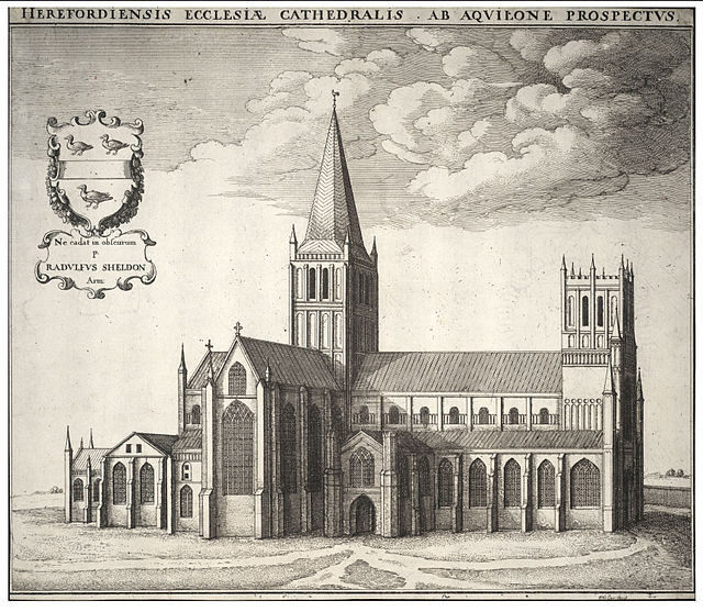 Hereford Cathedral, 17th-century engraving