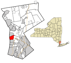 Westchester County New York incorporated and unincorporated areas Tarrytown highlighted.svg