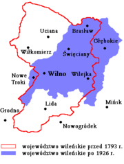 Położenie województwa wileńskiego