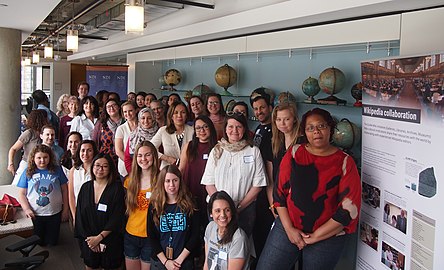 Attendees at the "Women in Media and Politics" edit-a-thon at the National Democratic Institute