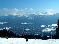 Zakopane - view from Gubałówka Hill (Tatra mountains in the background)