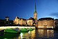 Zurich city in night, Switzerland