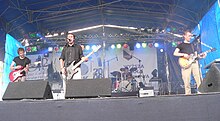 Jitters playing at the Rock bez Igły festival on June 17, 2006. From left to right: Syargey Kondratenka, Konstantin Karman, Artur Luchkov, Ivan Barzenka