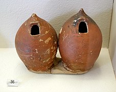 1047 - Keramikos Museum, Athens - Vase shaped as a grain silos, 700-650 BC - Photo by Giovanni Dall'Orto Nov 12 2009.jpg