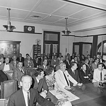 The Liberal Party Room as the election took place. 1968 Liberal Party Leadership Election.jpg