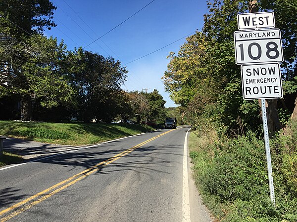 MD 108 westbound past MD 650 in Etchison