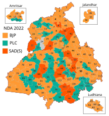 2022 Punjab Legislative Assembly election NDA Seat Sharing 2022 Punjab Legislative Assembly election NDA Seat Sharing.svg