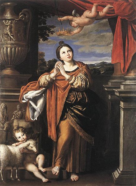 Saint Agnes by Domenichino (c. 1620)