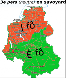 3e personne du singulier (neutre) en savoyard.