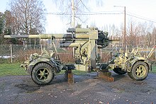 Eine der 90 nach dem Zweiten Weltkrieg von Finnland genutzten 8,8-Flak, Finnisches Luftabwehrmuseum in Hyrylä