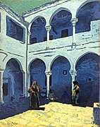 Cour d'un riad marocain - Georges Gaudion - Musée du Pays rabastinois (Courtyard of a Moroccan riad)