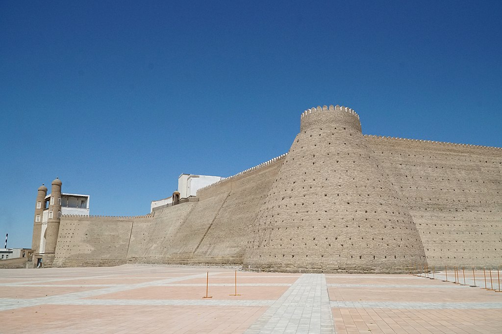 A tower and the entrance of the Ark in Bukhara