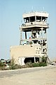 A view of the air traffic control tower damaged by Coalition bombing during Operation Desert Storm. The air base was held by Iraqi forces during their occupation of Kuwait. - DPLA - ac2b127f562905c05ff8cb712c6cf6f6.jpeg