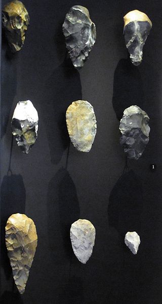 Acheulean hand axes and hand axe-like implements, flint, 800,000–300,000 BC