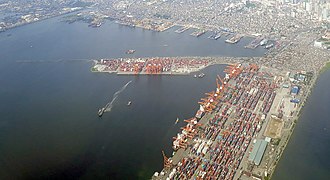 Aerial view of the Port of Manila