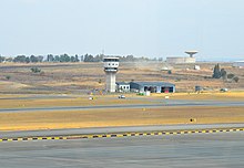 Air traffic control tower at Lanseria Air traffic control tower, Lanseria International Airport (South Africa).jpg