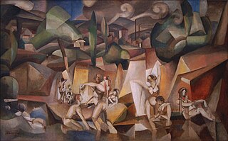 <i>The Bathers</i> (Gleizes) Painting by Albert Gleizes
