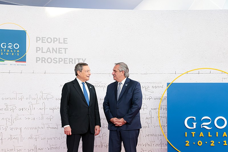 File:Alberto Fernández & Mario Draghi G20 2021 meeting.jpg