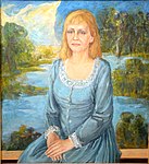 Volkskünstlerin der BSSR Maria Sacharewitsch, 2001, Öl auf Leinwand, 98 x 90 cm