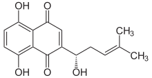 Alkannin iskelet formülü