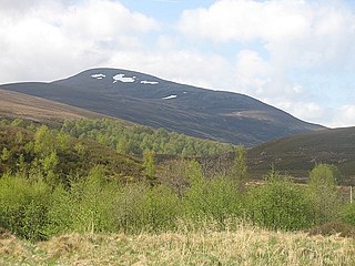 Meall Chuaich Mountain in Grampian Mountains of Scotland