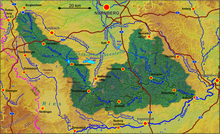 Natürliches Einzugsgebiet der Altmühl (ohne Rückhaltebecken und Kanäle)