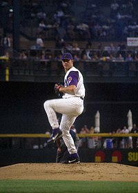 Andy Benes was the starter for the 1998 Opening Day, Arizona's first season Andy Benes.jpg