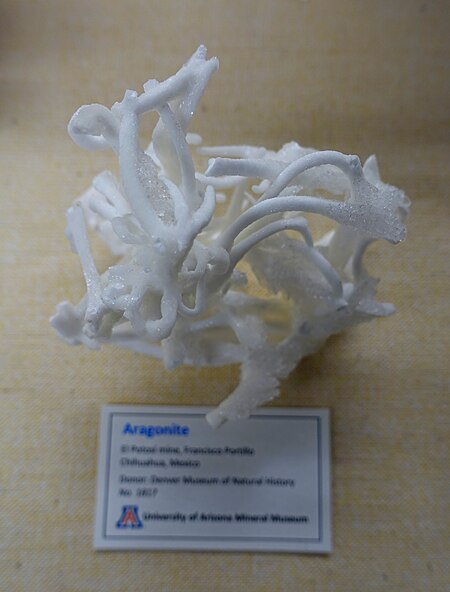 Fail:Aragonite, Mexico - University of Arizona Mineral Museum - University of Arizona - Tucson, AZ - DSC08525.jpg