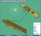 Map of the wrecks of the MV Aster and MV Katsu Maru