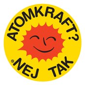 The "Smiling Sun" symbol, developed by the Danish anti-nuclear group OOA in 1975. It states "Nuclear Power? No thanks" in Danish. Atomkraft nej tak.pdf