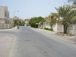 photograph of a residential highway in Bahrain