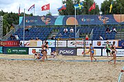 Deutsch: Beachhandball Europameisterschaften 2019 (Beach handball Euro); Tag 6: 7. Juli 2019 – Spiel um Platz Drei, Frauen, Kroatien-Niederlande 0:2 (14:23, 20:22) English: Beach handball Euro; Day 6: 7 July 2019 – Women's Bronze Medal Match – Croatia-Netherlands 0:2 (14:23, 20:22)