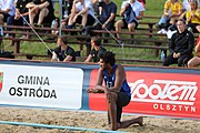 Deutsch: Beachhandball Europameisterschaften 2019 (Beach handball Euro); Tag 4: 5. Juli 2019 – Männer, Viertelfinale, Dänemark-Frankreich 2:0 (19:14, 12:10) English: Beach handball Euro; Day 4: 5 July 2019 – Quarter Final Men – Denmark-France 2:0 (19:14, 12:10)