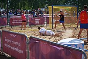 Deutsch: Beachhandball bei den Olympischen Jugendspielen 2018 in Buenos Aires; Tag 7, 13. Oktober 2018; Jungen, Halbfinale – Spanien-Kroatien 2:1 English: Beach handball at the 2018 Summer Youth Olympics in Buenos Aires at 13 October 2018 – Boys Semifinal – Spain-Croatia 2:1 Español: Handball de playa en los Juegos Olimpicos de la Juventud Buenos Aires 2018 en 13 de octubre de 2018 – Semifinales de chicos - España-Croacia 2:1