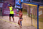 Deutsch: Beachhandball bei den Olympischen Jugendspielen 2018; Tag 5, 10. November 2018; Mädchen, Hauptrunde - Kroatien-Niederlande 1:2 English: Beach handball at the 2018 Summer Youth Olympics at 11 October 2018 – Girls Main Round – Croatia-Netherlands 1:2