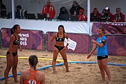 Deutsch: Beachhandball bei den Olympischen Jugendspielen 2018; Tag 5, 10. November 2018; Mädchen, Hauptrunde - Chinese Taipei (Taiwan)-Niederlande 1:2 English: Beach handball at the 2018 Summer Youth Olympics at 11 October 2018 – Girls Main Round – Chinese Taipei (Taiwan)-Netherlands 1:2