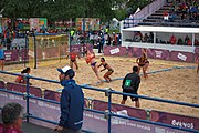 Deutsch: Beachhandball bei den Olympischen Jugendspielen 2018; Tag 5, 10. November 2018; Mädchen, Hauptrunde - Chinese Taipei (Taiwan)-Niederlande 1:2 English: Beach handball at the 2018 Summer Youth Olympics at 11 October 2018 – Girls Main Round – Chinese Taipei (Taiwan)-Netherlands 1:2