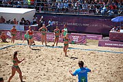 Deutsch: Beachhandball bei den Olympischen Jugendspielen 2018; Tag 4, 10. Oktober 2018; Mädchen, Vorrunde, Gruppe A - Ungarn-Chinese Taipei (Taiwan) 2:0 English: Beach handball at the 2018 Summer Youth Olympics at 10 October 2018 – Girls Preliminary Round Group A‎ – Hungary-Chinese Taipei 2:0