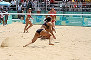 Deutsch: Beachvolleyball bei den Olympischen Jugendspielen 2018; Tag 11, 17. Oktober 2018; Mädchen, Finale – Italien (Claudia Scampoli & Nicol Bertozzi)- Russland (Maria Woronina & Maria Botscharow) 0:2 (19–21/19–21) English: Beach volleyball at the 2018 Summer Youth Olympics at 17 October 2018 – Girls Final – Italy (Claudia Scampoli & Nicol Bertozzi) - Russia (Maria Voronina & Maria Bocharova) 0:2 (19–21/19–21)