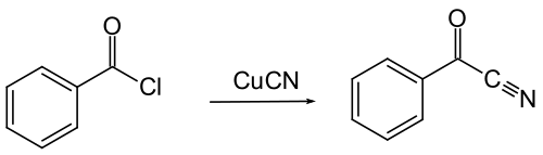 Benzoyl cyanide synthesis.svg