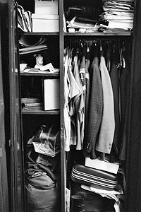 Contrasting roles of the Berlin troops--1970 soldier's jammed locker includes uniforms for a variety of duties along with big-city dress clothes BerlinLocker.jpg