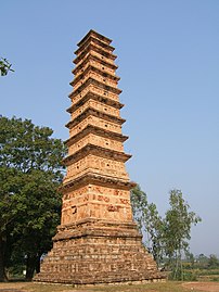 Bình Sơn pagoda of Vĩnh Khánh Temple, Trần dynasty, Tam Sơn town, Lô river commune, Vĩnh Phúc province.