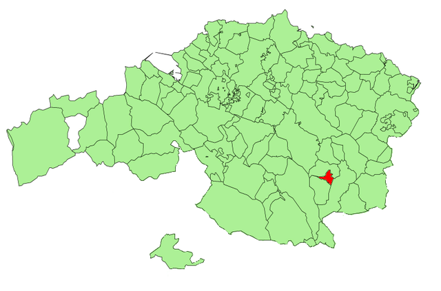 Localização do município de Izurza na Biscaia