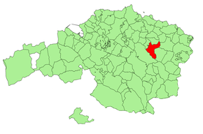 Localização do município de Mendata na Biscaia