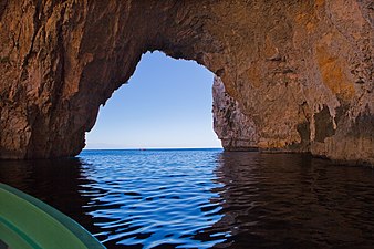 As seen from inside the Blue Grotto.
