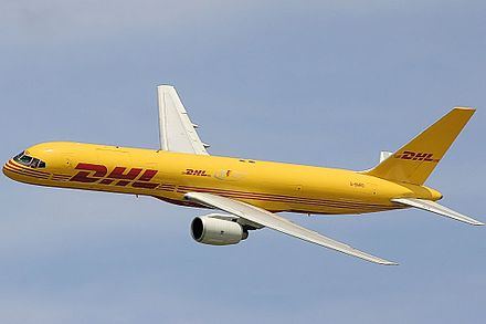 DHL Aviation 757-200SF in flight