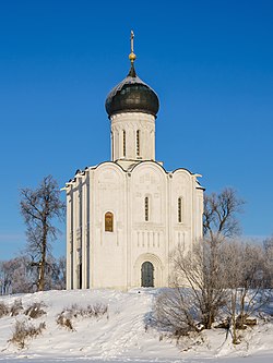 Suuntaa-antava kuva osiosta Neitsyten esirukouksen kirkko Nerlissä