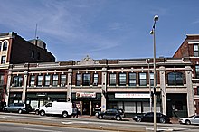 Uphams Corner section of Dorchester showing the typical urban street-scape found in the neighborhood (2010)