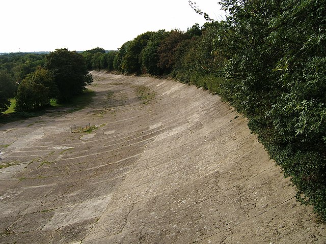 A remaining section of the Brooklands track in 2007