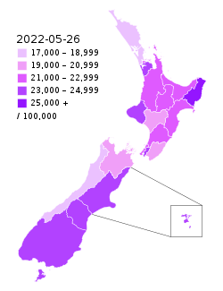 COVID-19 Outbreak Cases in New Zealand (DHB Totals, per capita).svg